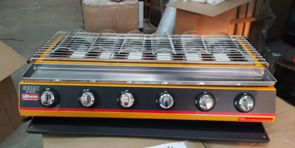 Kompor Panggang Gas Getra 6 Tungku ET-K233 Bakaran Grill