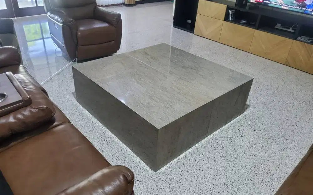 Meja Full Marmer Mewah Minimalis untuk Ruang Tamu atau Ruang Keluarga