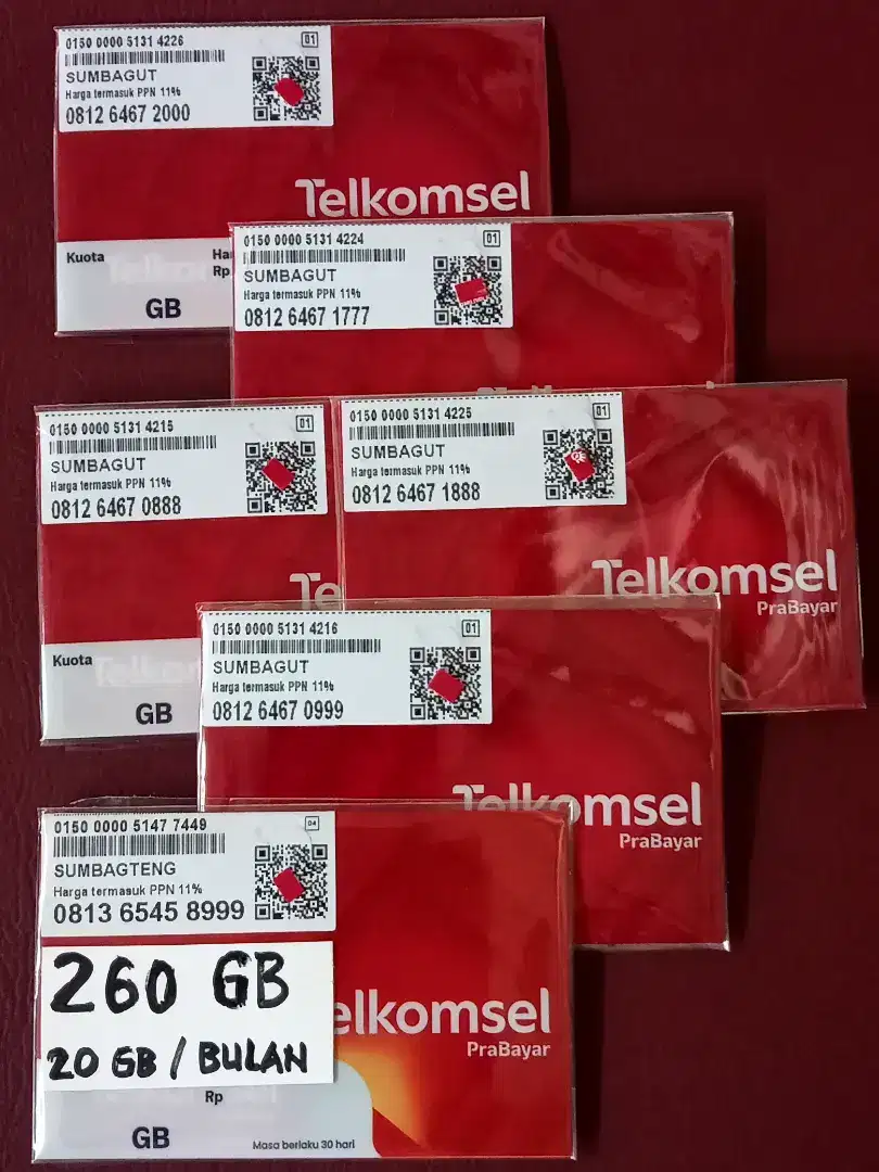 NOMOR CANTIK SIMPATI ISI 260 GB MASA AKTIF KUOTA SATU TAHUN.