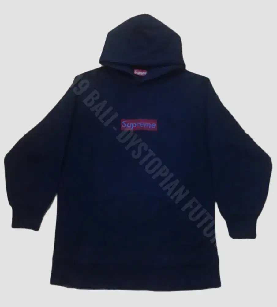 Vintage 90's Supreme Box Logo Hoodie Red on Navy