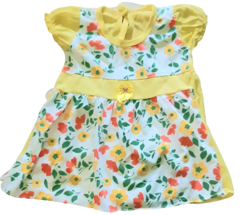 (FREE ONGKIR) DRESS BAJU ROK GAUN ANAK KUNING BUNGA