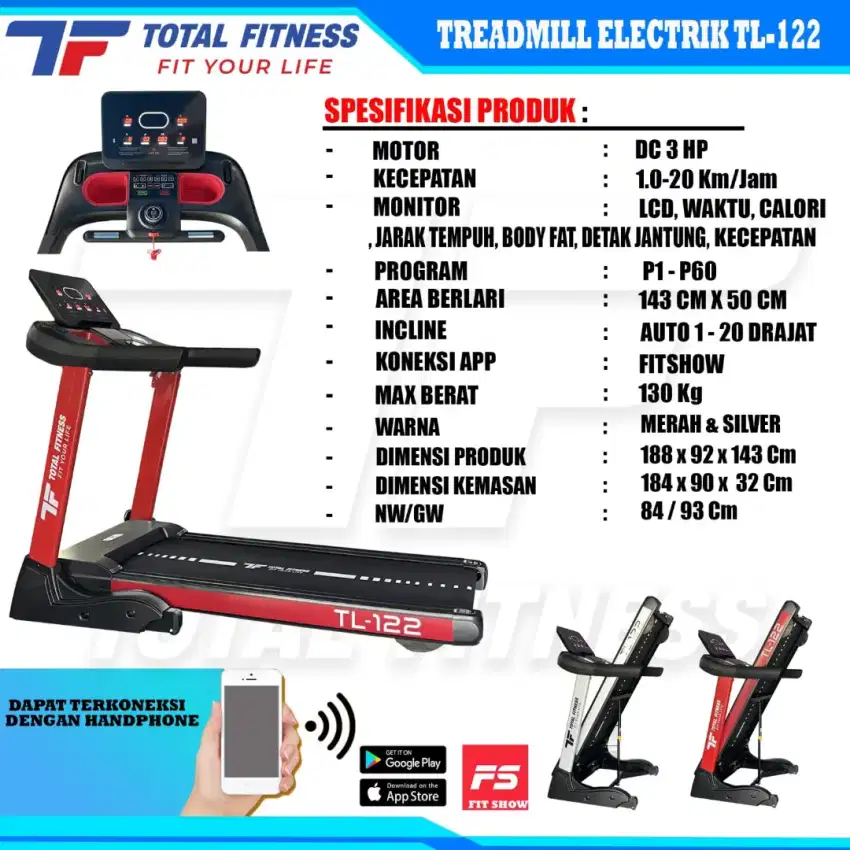 Treadmill elektrik TF 122/3 hp