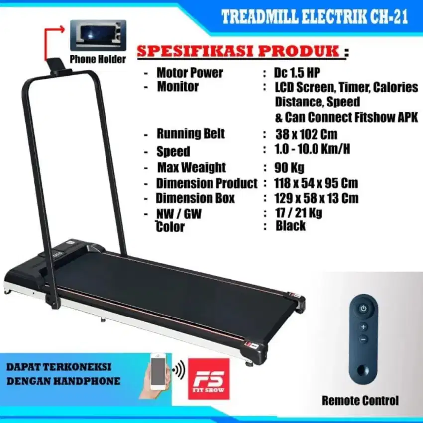 Treadmill elektrik tipe 222/ 1 fungsi