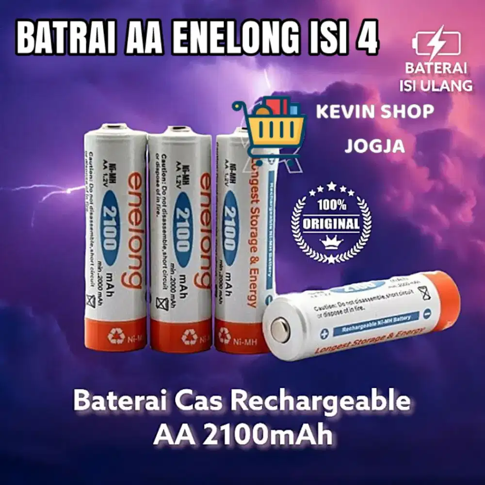 BATRAI AA mainan remot ac ENELONNG 2100mah charger (ISI 4BATRAI)