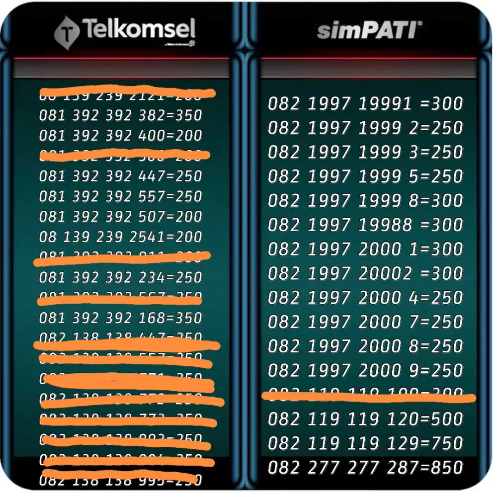 JUAL NOMOR CANTIK PILIHAN MENARIK