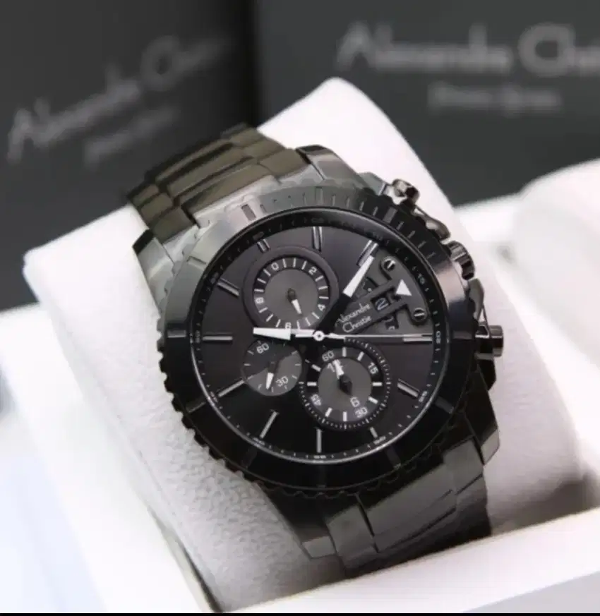 Jam tangan Alexandre Christie original ac 6465 black