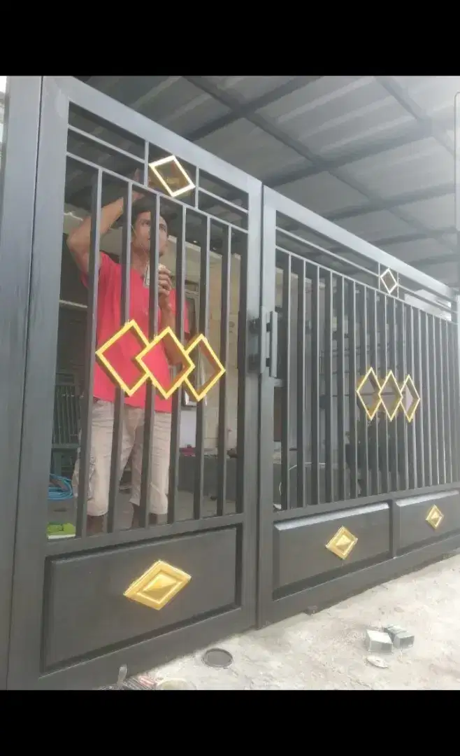 Pagar besi hollow galvanis