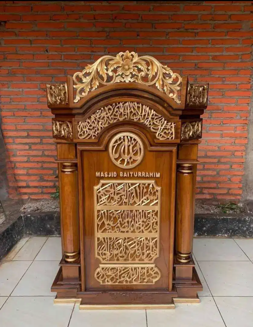 Mimbar masjid mimbar podium jati