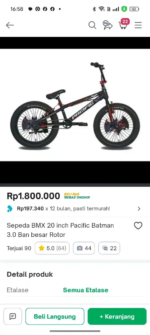 Bmx pacific batman 20 inch 3.0 termurah