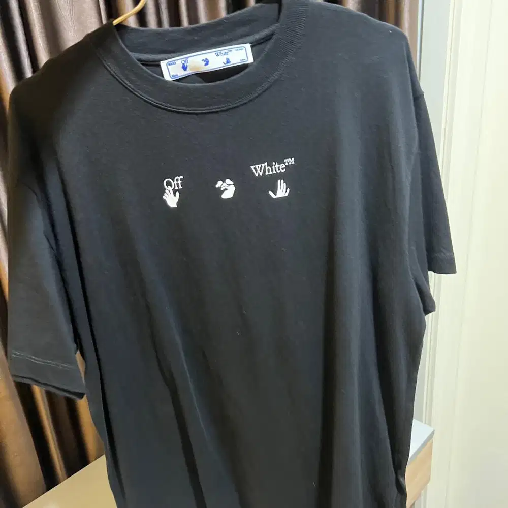 baju hitam off whitw original