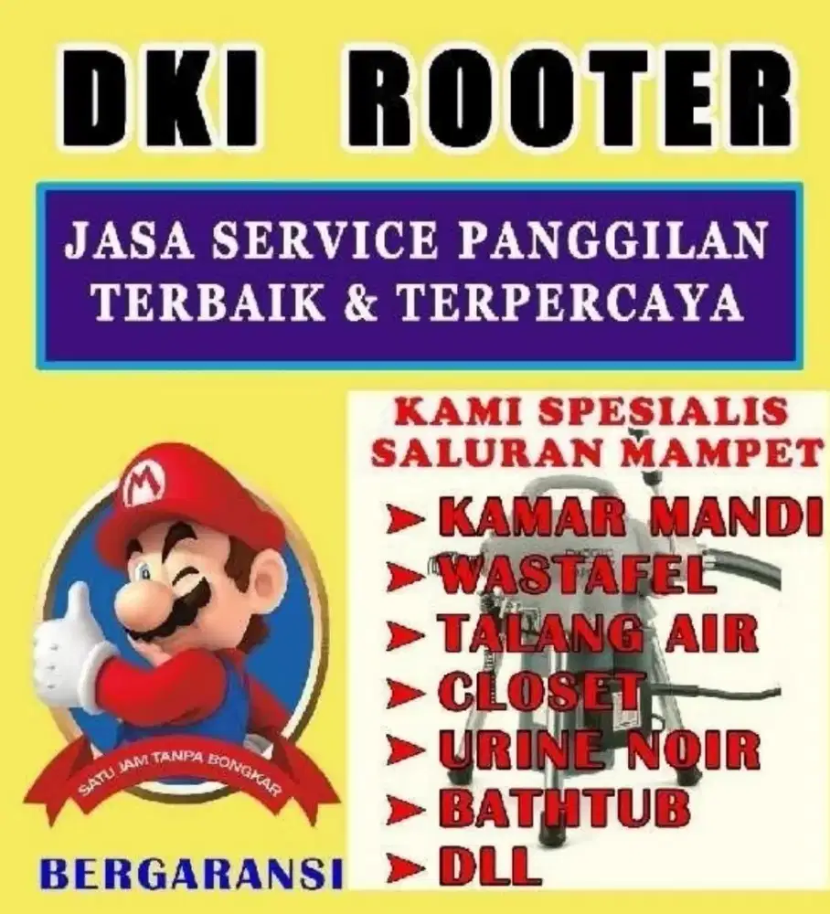 Saluran Mampet Tampa bongkar (BERGARANSI) MELAYANI JABODETABEK