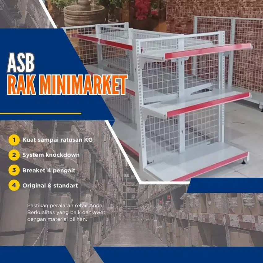 Rak toko / rak minimarket gondola model baru harga termurah