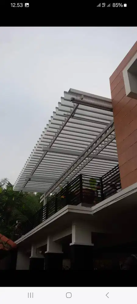 Atap Buka Tutup  Aluminium  LOUVRE/ Kanopi Kaca TEMPRED/kanopi Alderon