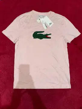 Kaos lacoste pink big logo size XL