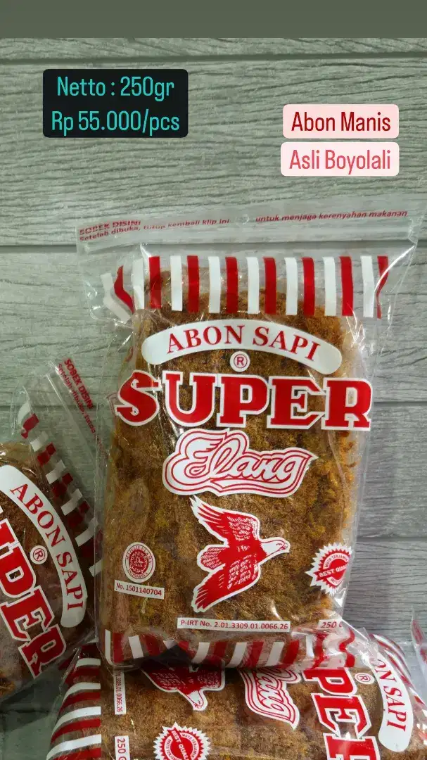 Abon Sapi Super Elang Asli Boyolali 250gr 250 gr Kualitas Premium