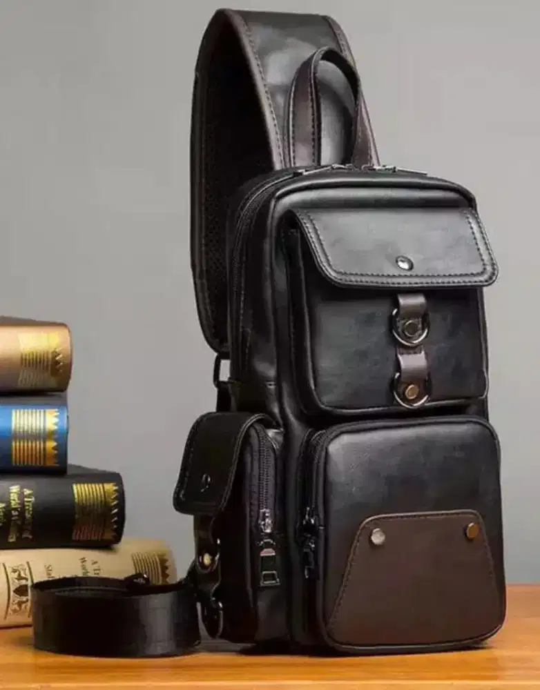 Tas selempang pria kulit premium retro