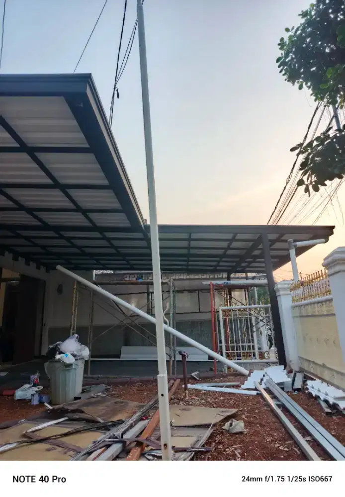 Kanopi alderon double layer+talang dan profil 08