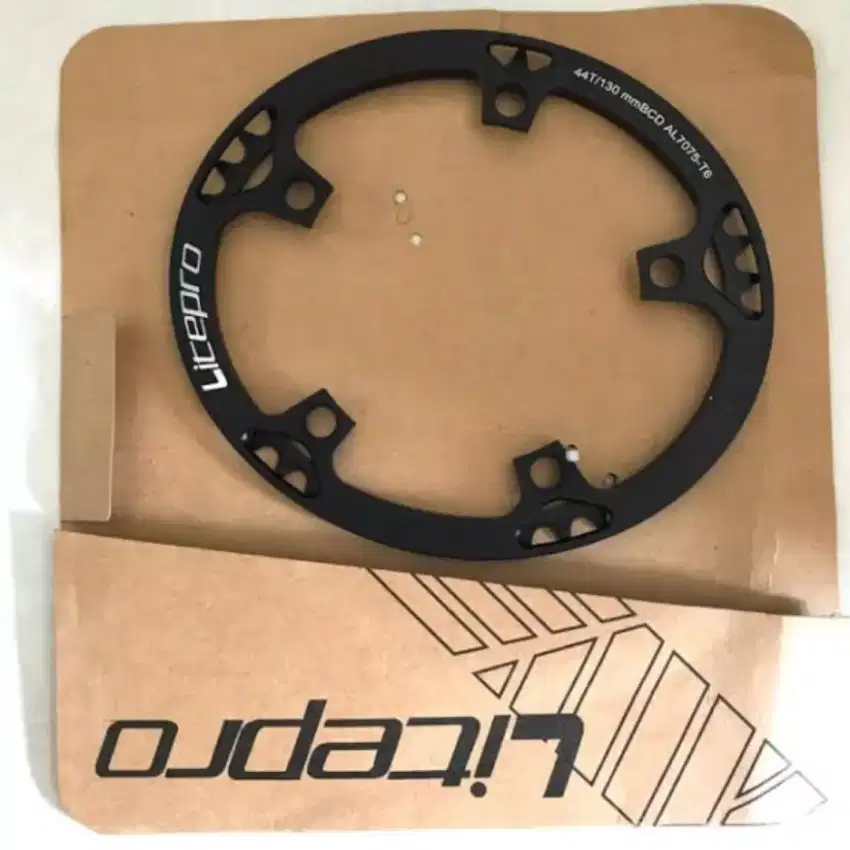 Dijual Chainring Litepro BCD 130 44T oval 53T Hitam Alloy 7075 85g Mls