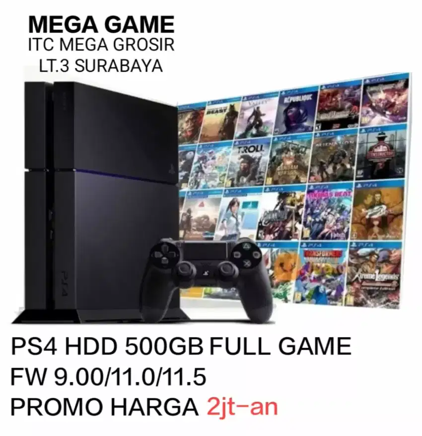 PS4 FW 11.5 HDD 500GB FULL GAME CLONE PROMO HARGA 2JT-AN