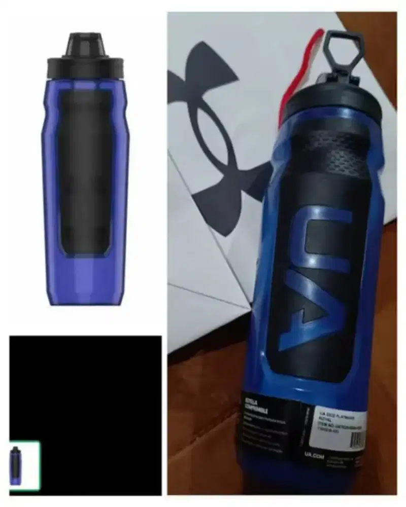 UA Playmaker Squeeze 32 oz. Water Bottle Blue new original tag pap bag