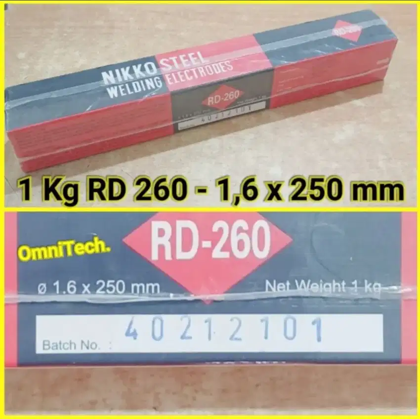 1Kg Elektroda Kawat Las RD 260 RD260 Nikko Welding 1,6mm 2mm 2,6mm