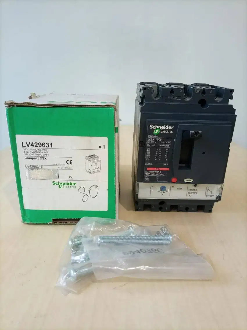 MCCB NSX 100F 3P 80A (36kA) TM80D LV429631