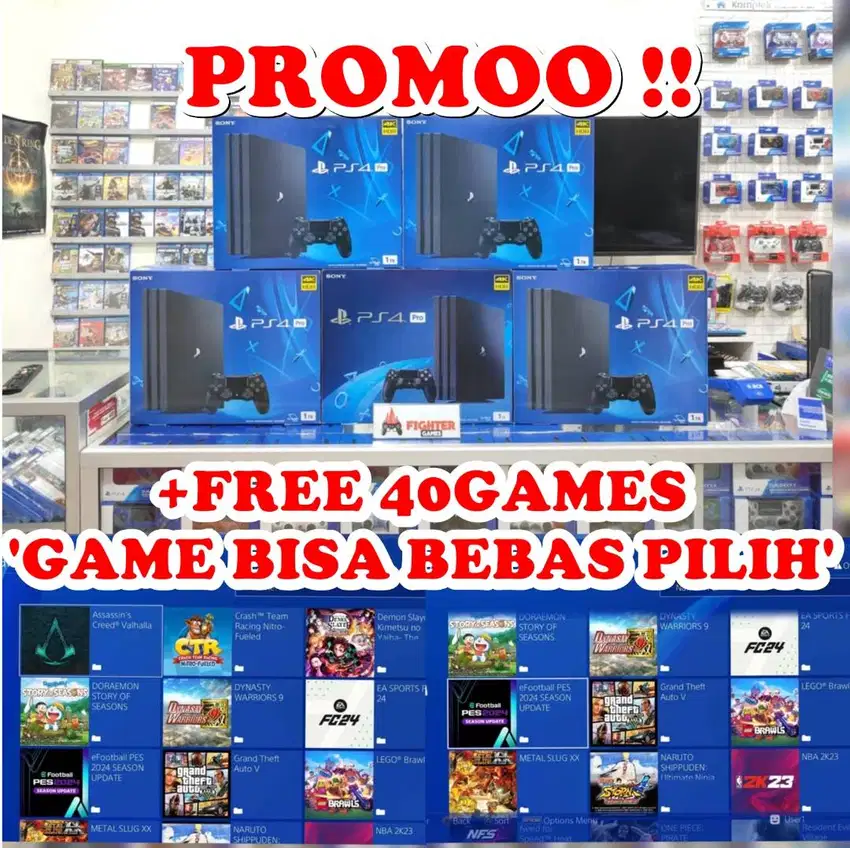 [BARU] PS4 PRO 1TB +FREE 30GAME SONY PLAYSTATION SLIM FAT PS 4 HARDISK