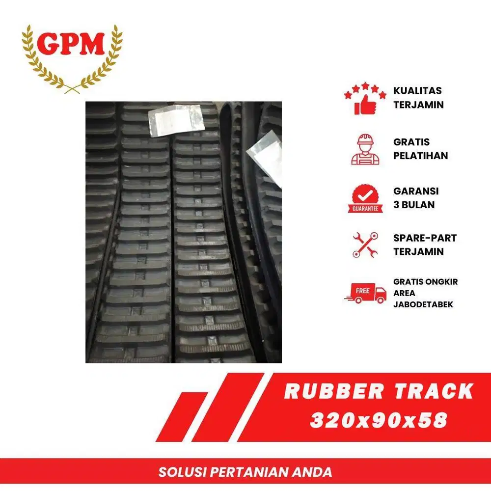 Rubber Track 320x90x58 untuk Combine Harvester Dumper Excavator