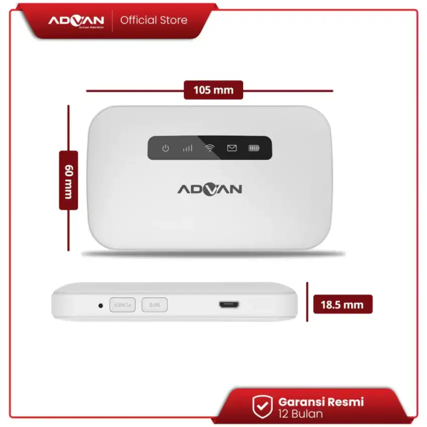 Modem Mifi Advan 4G All Operator Baterai 2500Mah