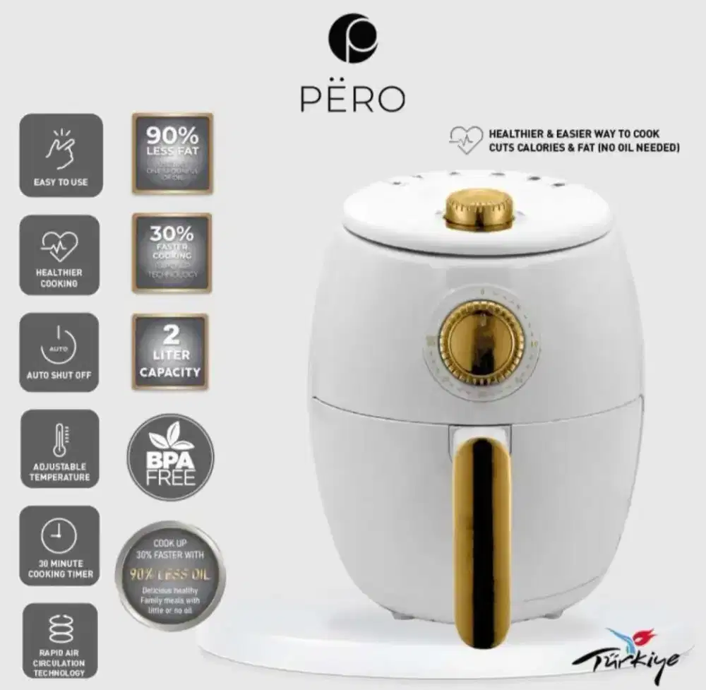 Pero Pure Air Fryer White Gold 2L