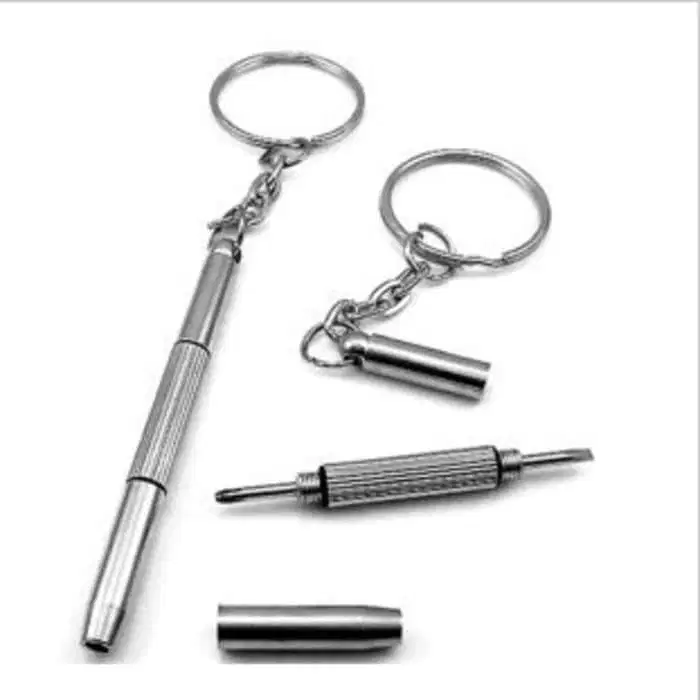 Gantungan kunci obeng 3in1 plus minus mini Reparasi Kacamata keychain