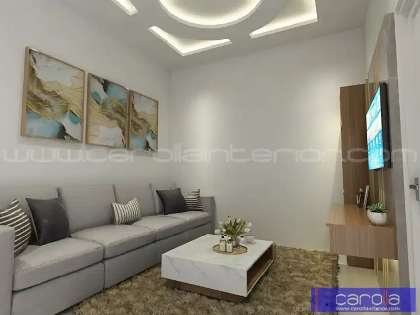 Living Room Set (Sofa, Meja, Backdrop, Kabinet, Molding) Custom Murah