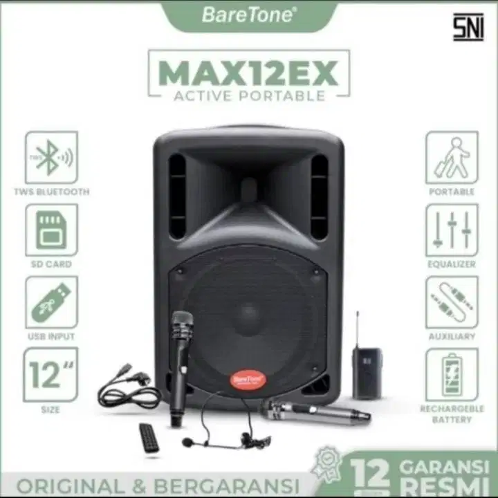 Baretone MAX12EX 12inch / MAX 12EX - Speaker Portable Original