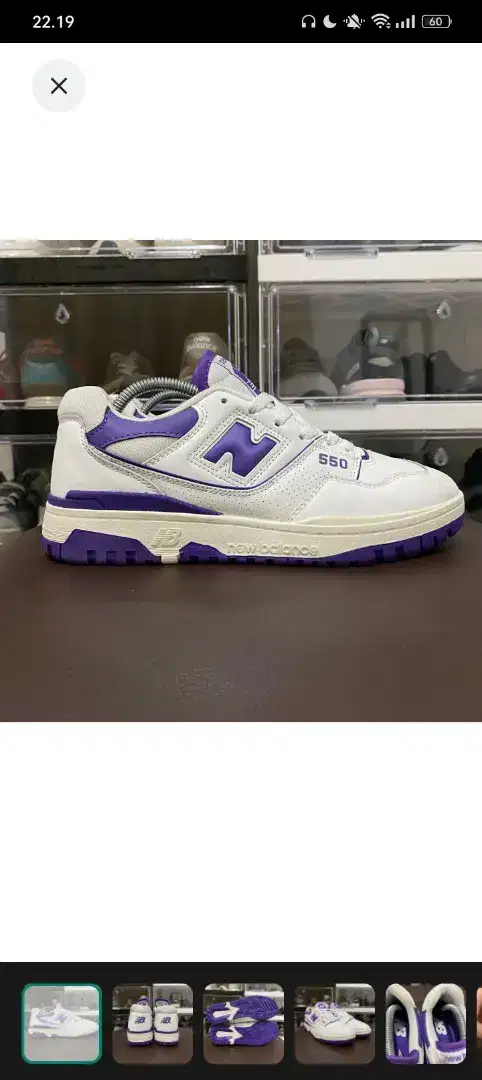 New balance 550 white purple bekas/second jual rugi