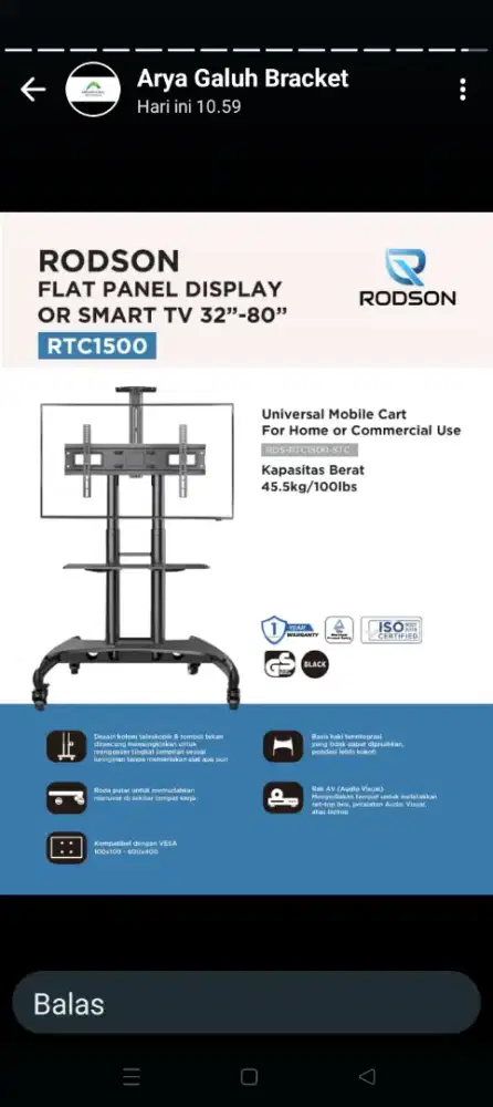 Breket standing tv led + pasang