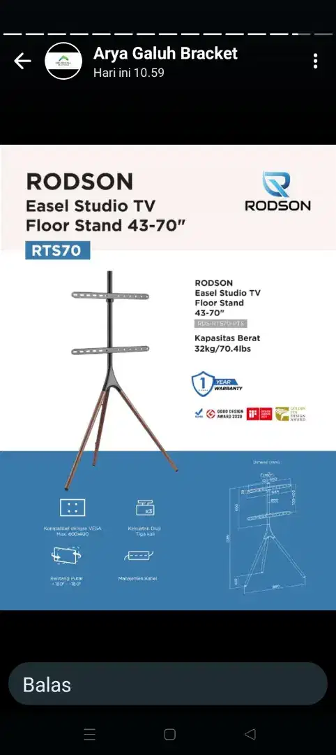 Bracket standing LED + pasang