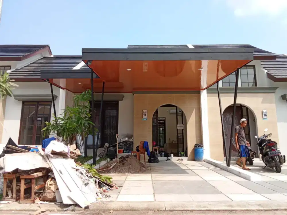 Kanopi rangka besi hollo galvanis + plafon pvc