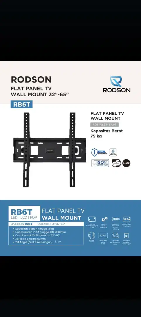 Bracket/breket/briket tv led 55-65+pasang