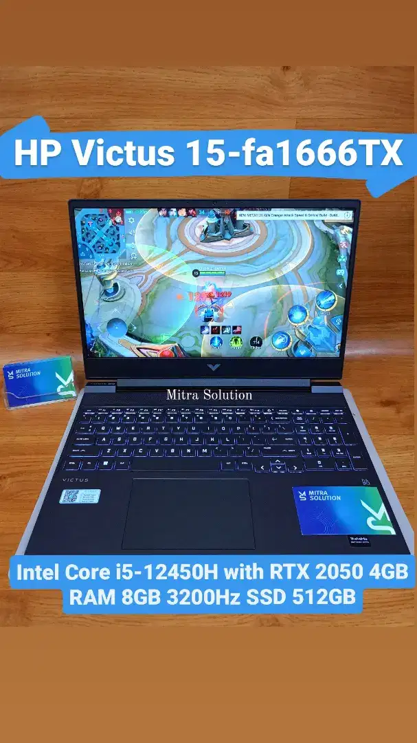 Laptop HP Victus Gaming 15-fa1666TX i5-12450H RTX2050 512GB SSD 8GB