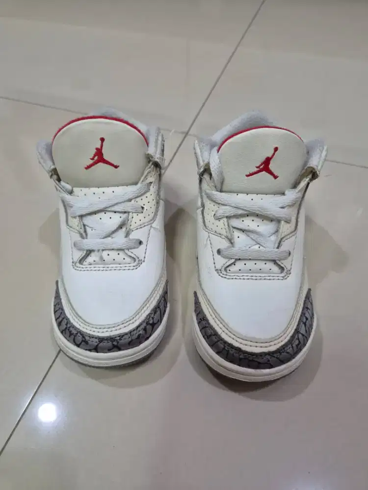Nike Air Jordan 3 Retro (original) warna white midnight black