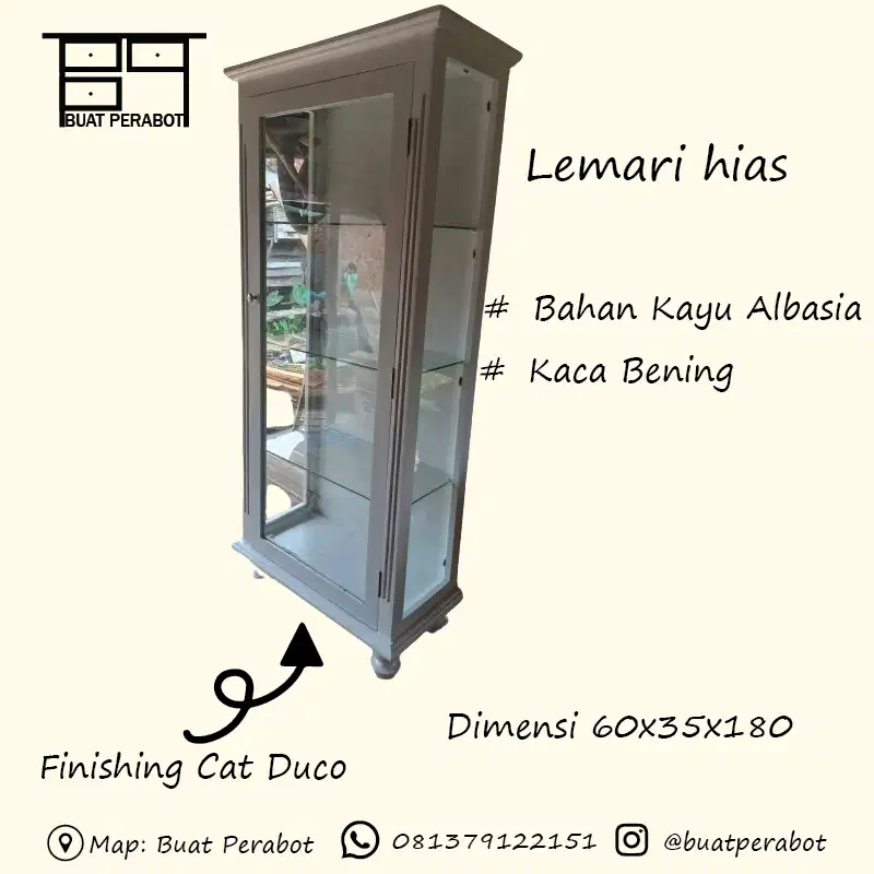 Lemari hias lemari kaca lemari pajangan rak hias rak tas rak sepatu