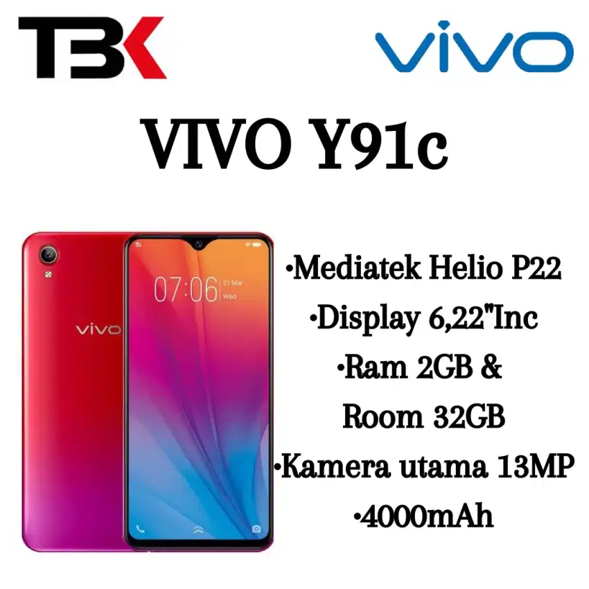 VIVO Y91C 2/32GB SECOND ORI