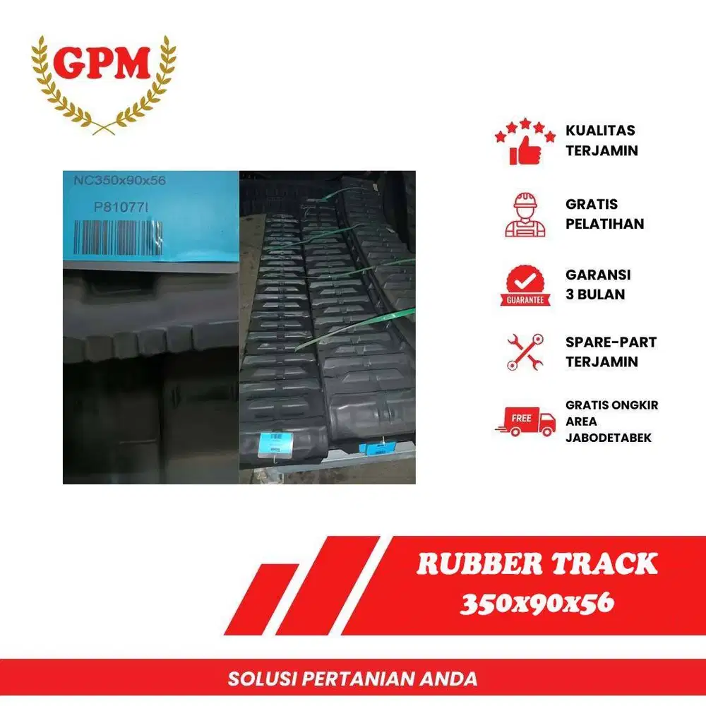 Rubber Track 350x90x56 untuk Combine Harvester