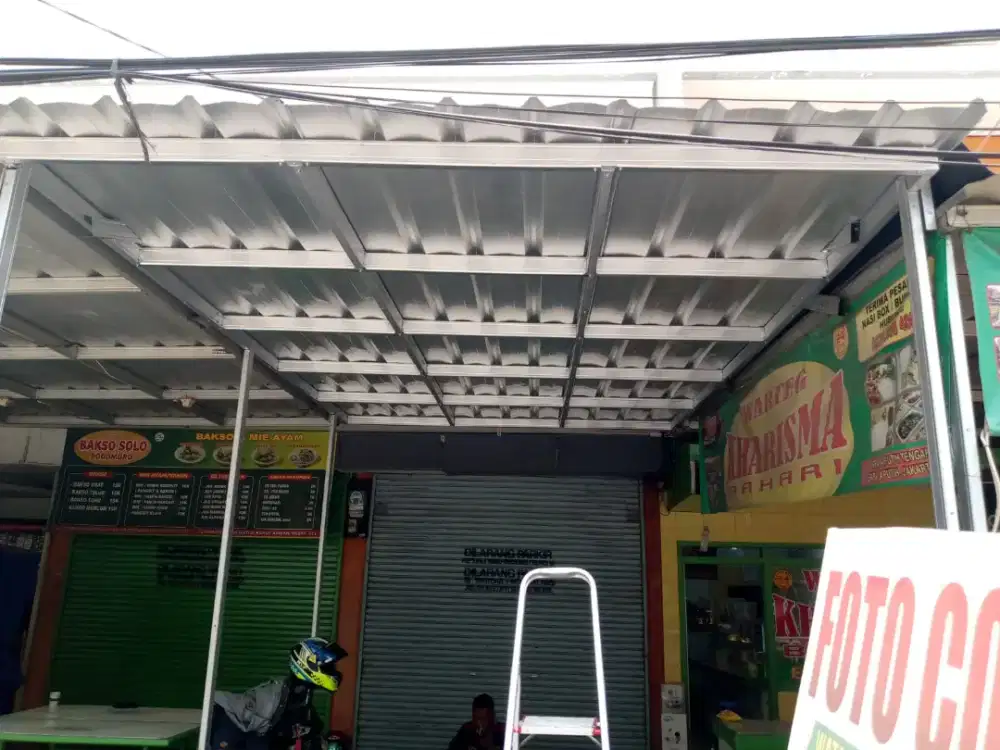 Kanopi baja ringan atap spandek polos