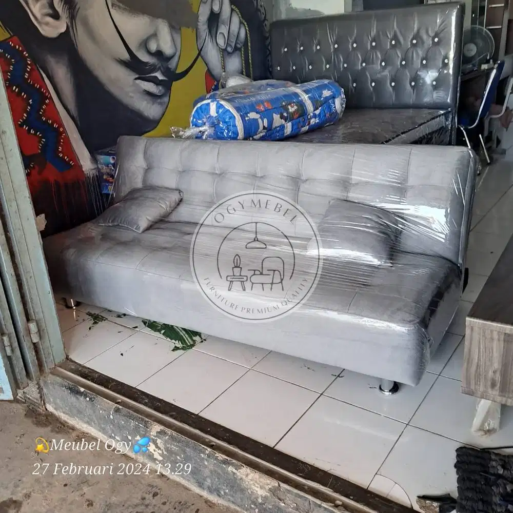 PROMO SALE SOFABED BAHAN BLDRU TEBAL TERMURAH