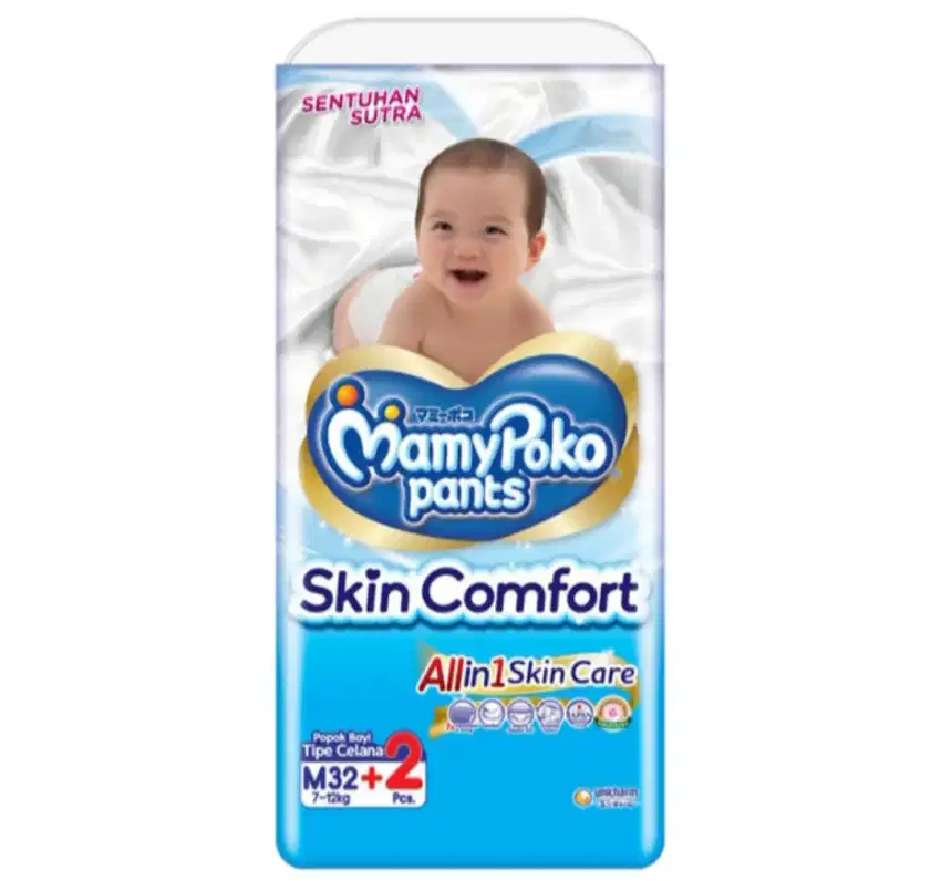 MamyPoko Pants Skin Comfort Popok Celana M-32+2