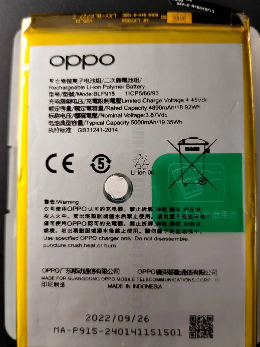 Baterai Oppo A15 2020 Baterai Oppo A16K Baterai Oppo A17 BLP9 Original