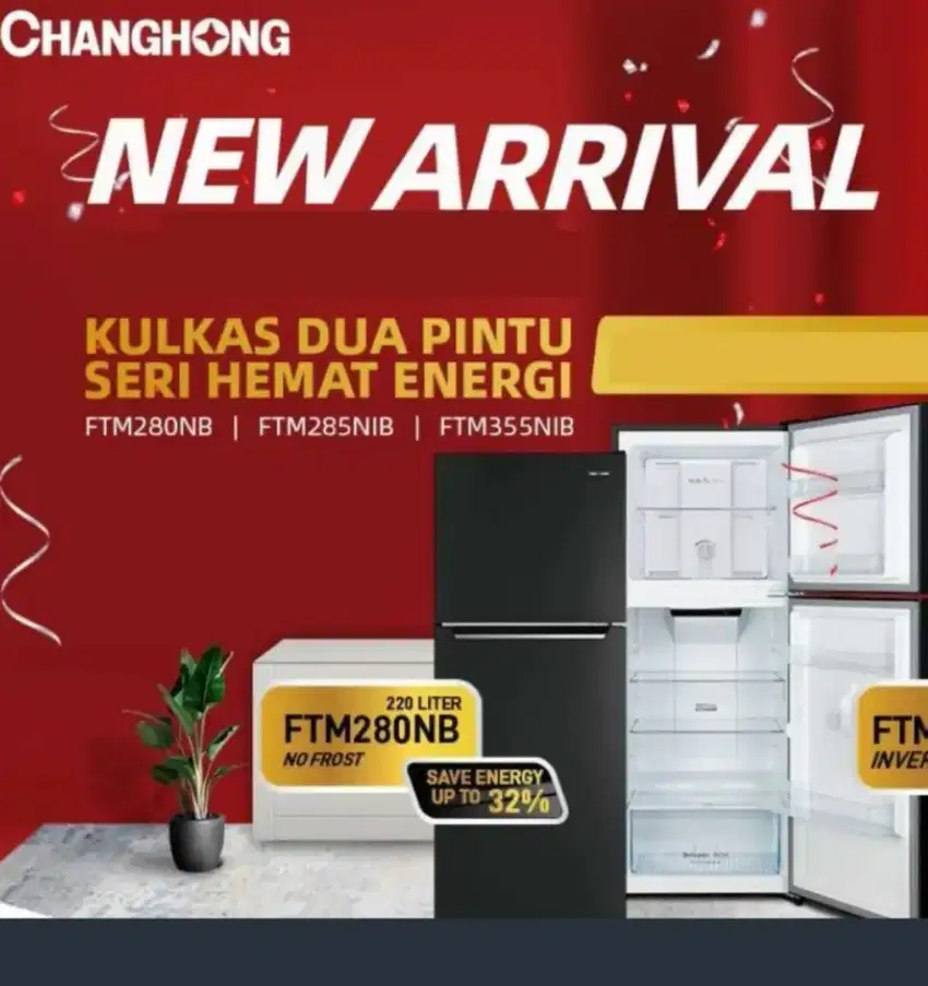 Changhong Kulkas 2 Pintu FTM280NB Kap 220L Garansi 10th Resmi No Frost