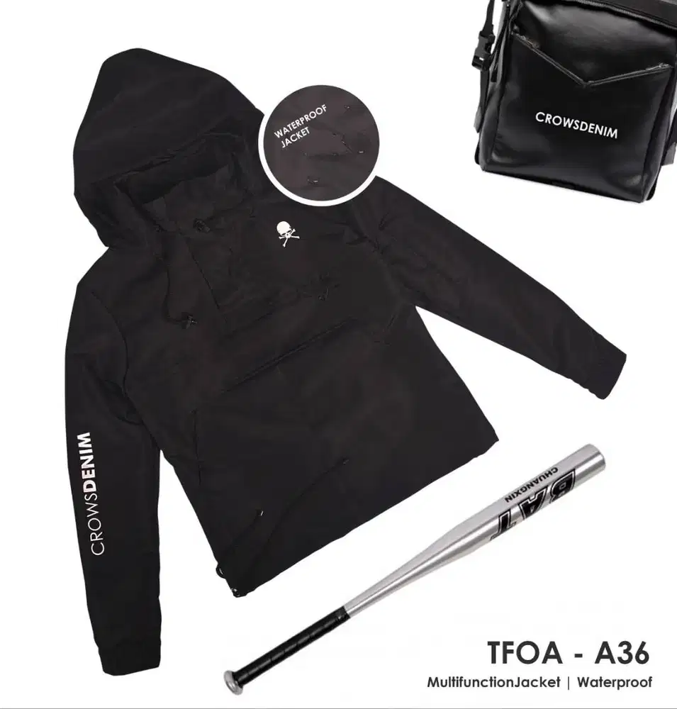 Jumper Hoodie Crowsdenim Multifunction Series Black