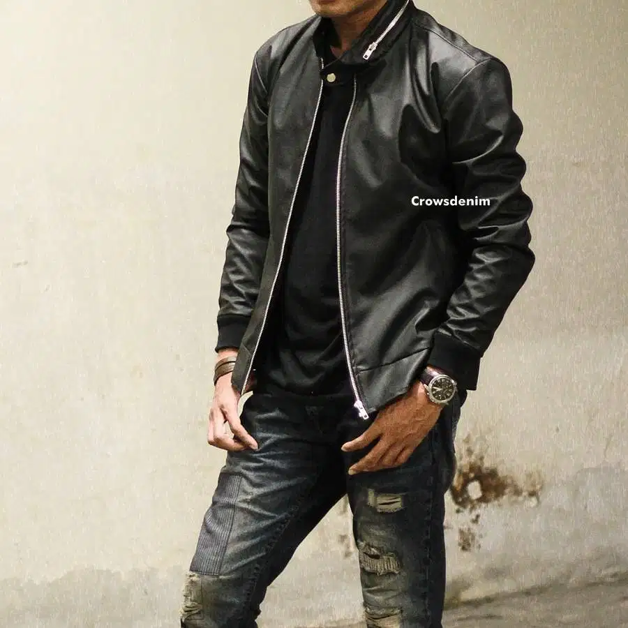 Jaket Kulit Black Zip Style – SK108